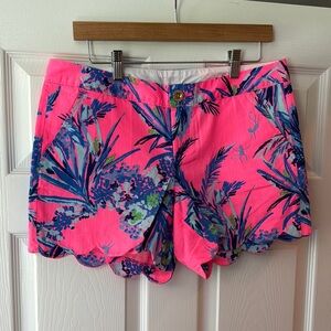 Lilly Pulitzer Buttercup Shorts Out On A Limb Tiki Pink Women’s Shorts